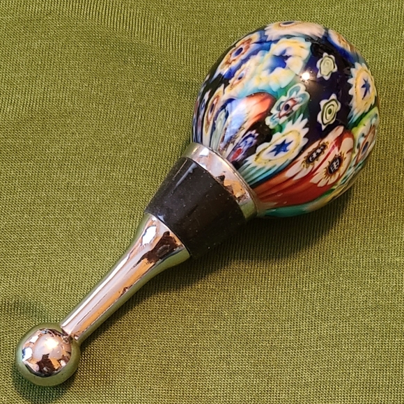 Royal Limited Crystal Barware 3 Bottle Stopper Cork 1 Corkscrew Millifiore - Picture 4 of 5